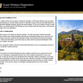 Guest Wireless Registration page